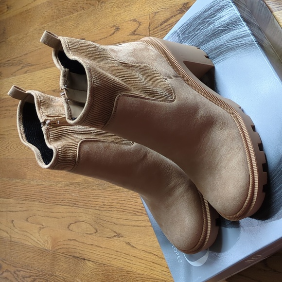 JLO Jennifer Lopez Emalee Bootie Chunky Platform Boot Women's Size 10 In Cashew - Picture 13 of 16